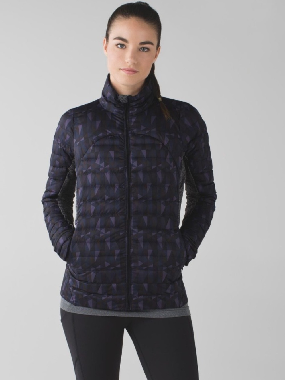 lululemon Fluff Off Jacket - Stained glass love nightfall black geometric print